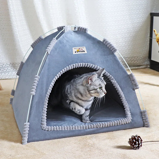Cozy Comfort: Foldable All-Season Pet Tent Nest - Pawsitive Vibes