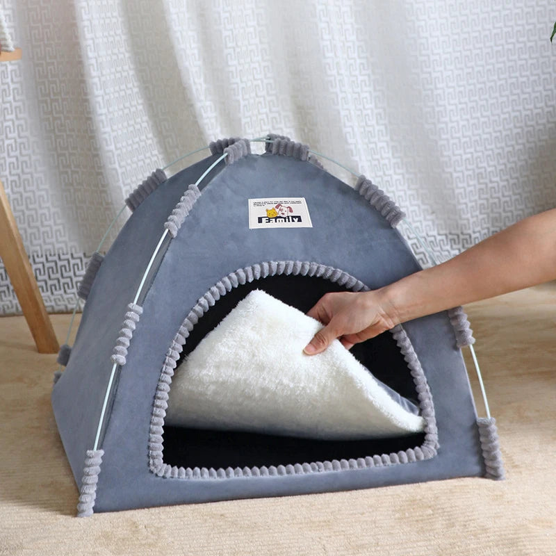 Cozy Comfort: Foldable All-Season Pet Tent Nest - Pawsitive Vibes