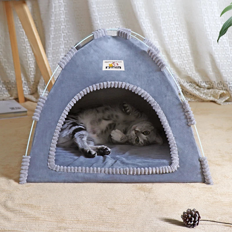 Cozy Comfort: Foldable All-Season Pet Tent Nest - Pawsitive Vibes