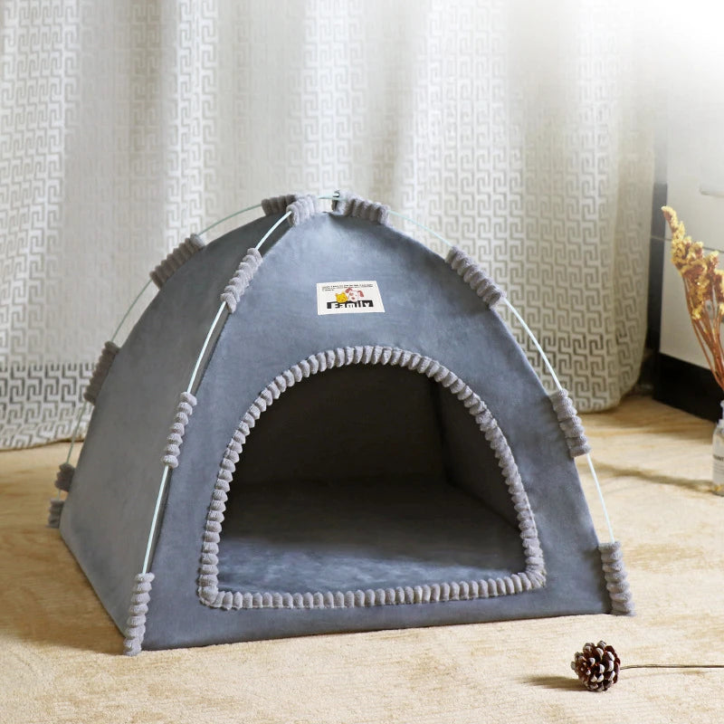 Cozy Comfort: Foldable All-Season Pet Tent Nest - Pawsitive Vibes